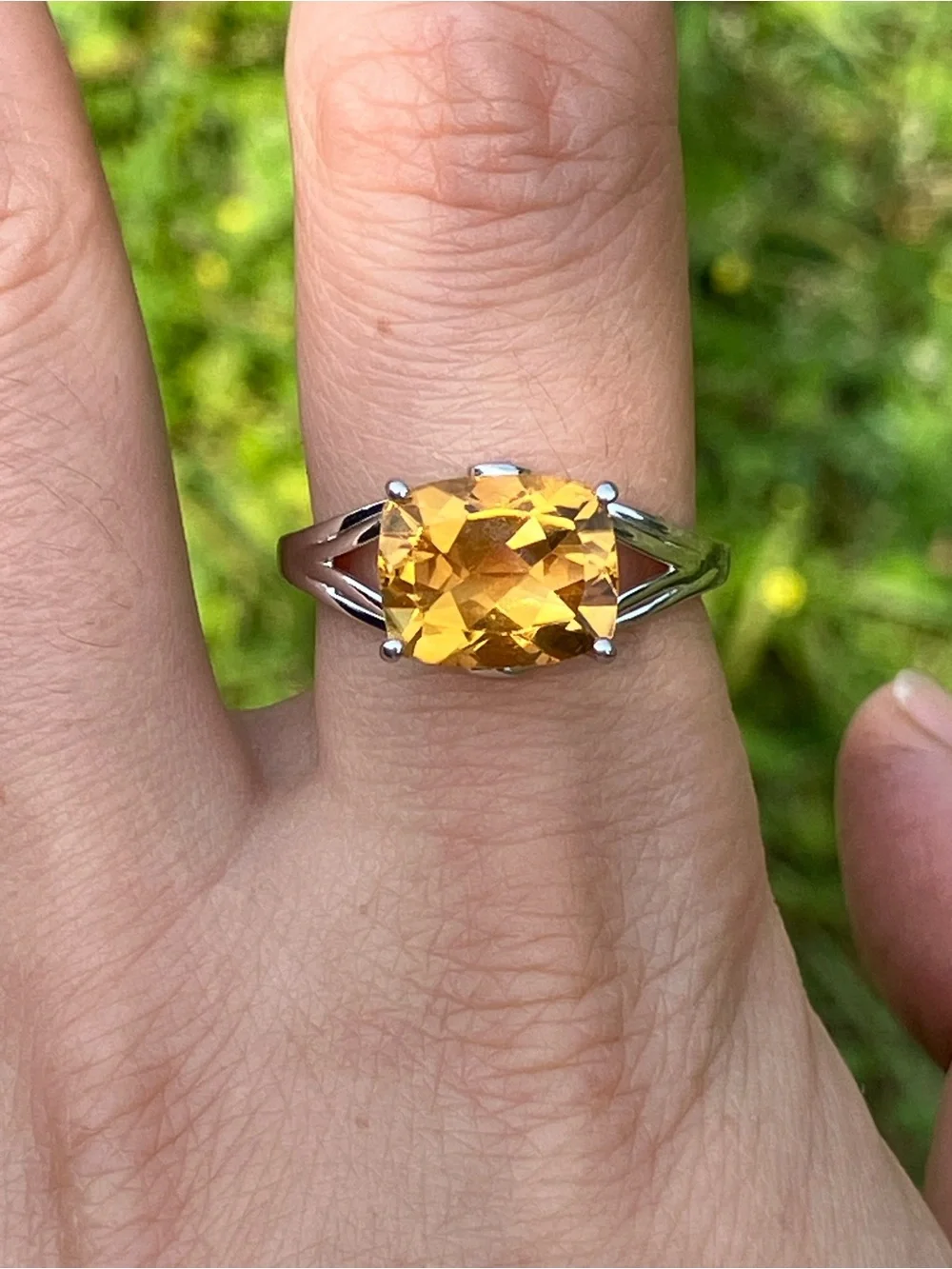 Brazilian Citrine Sterling Silver Ring Size 9